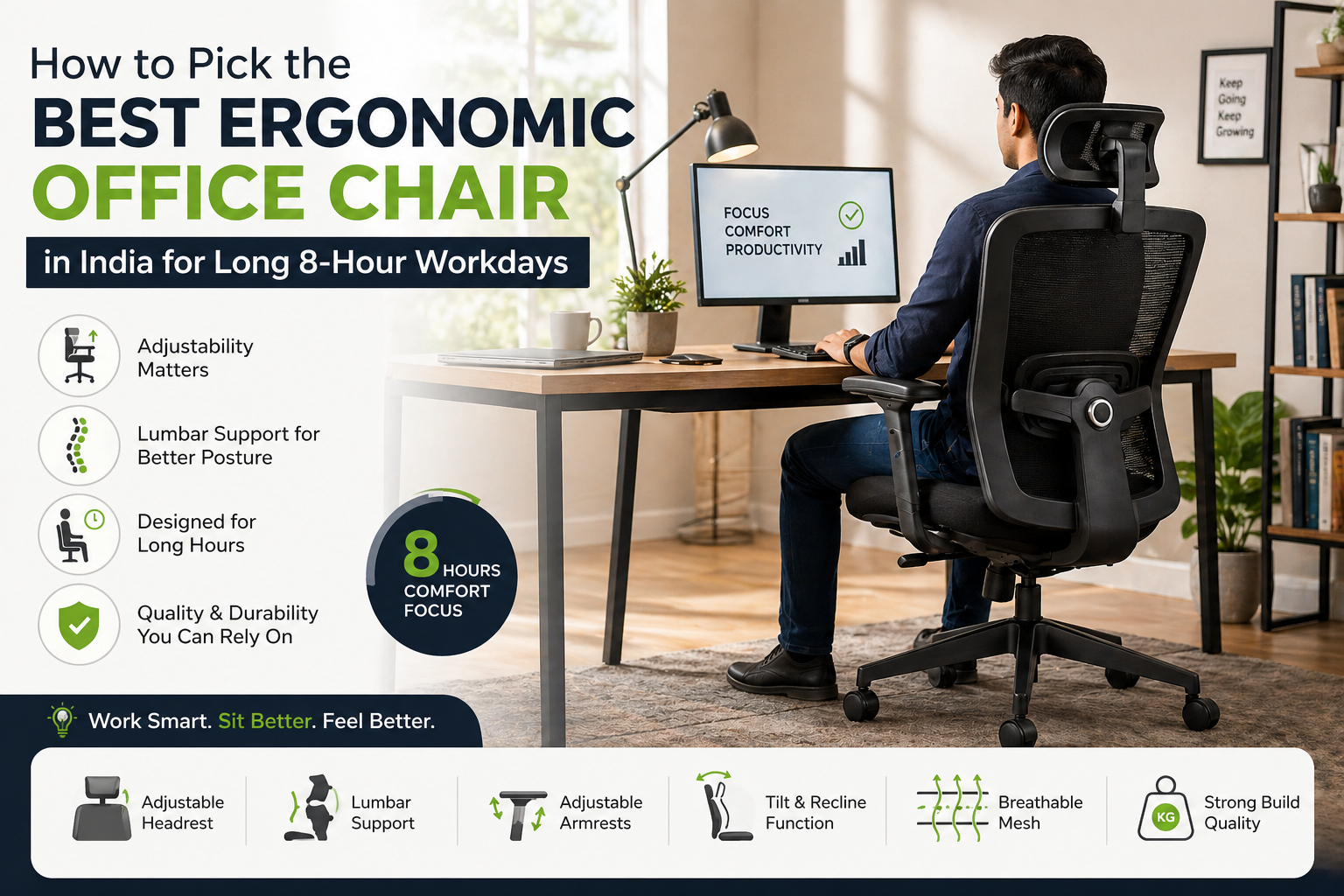How to Pick the Best Ergonomic Office Chair in India for Long 8-Hour Workdays